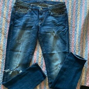 DRIFTWOOD Studded Distressed Jeans